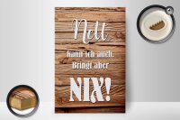 Holzschild Spruch 20x30cm nett kann ich auch bringt nix