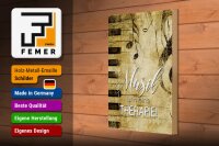 Holzschild Retro 20x30cm Musik ist meine Therapie Schild