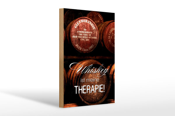 Holzschild Spruch 20x30cm Whiskey ist meine Therapie