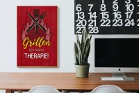 Holzschild Spruch 20x30cm Grillen ist meine Therapie