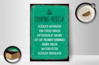 Holzschild Retro 20x30cm Camping Regeln Schild