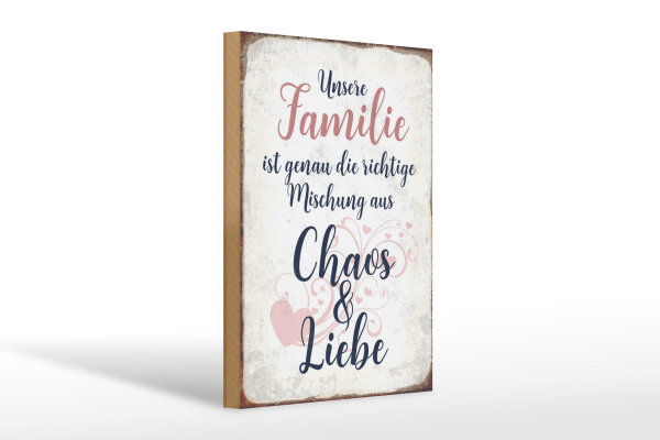Holzschild Spruch 20x30cm unsere Familie Schild