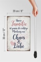 Holzschild Spruch 20x30cm unsere Familie Schild