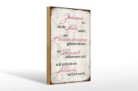 Holzschild Spruch 20x30cm Zuhause Liebe Freunde Lächeln