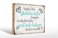Holzschild Spruch 30x20cm in guten Zeiten Händchen halten