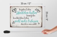 Holzschild Spruch 30x20cm in guten Zeiten Händchen halten
