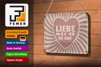 Blechschild Retro 18x12cm liebe sich wer kann Schild