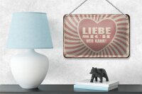 Blechschild Retro 18x12cm liebe sich wer kann Schild