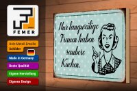 Holzschild Retro 30x20cm langweilige Frauen saubere Küchen