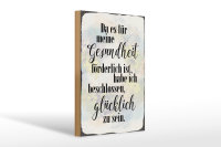 Holzschild Spruch 20x30cm Gesundheit glücklich sein