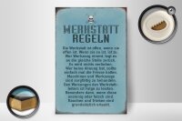 Holzschild Spruch 20x30cm Werkstatt Regeln Werkstatt