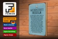 Holzschild Spruch 20x30cm Werkstatt Regeln Werkstatt