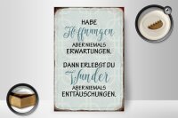 Holzschild Spruch 20x30cm habe Hoffnungen nie Erwartungen