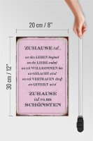 Holzschild Spruch 20x30cm Zuhause ist es am schönsten