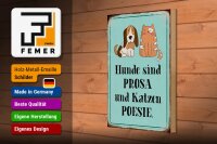 Holzschild Tiere 20x30cm Hunde sind Prosa Katzen Poesie