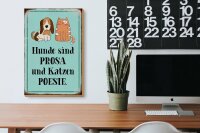 Holzschild Tiere 20x30cm Hunde sind Prosa Katzen Poesie