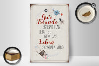 Holzschild Spruch 20x30cm gute Freunde erkennt Schild