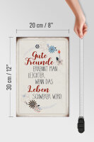 Holzschild Spruch 20x30cm gute Freunde erkennt Schild