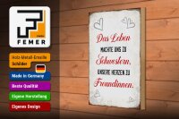 Holzschild Spruch 20x30cm Leben machte uns zu Schwestern