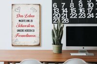 Holzschild Spruch 20x30cm Leben machte uns zu Schwestern