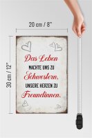 Holzschild Spruch 20x30cm Leben machte uns zu Schwestern