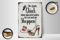 Holzschild Spruch 20x30cm Glück nicht kaufen shoppen