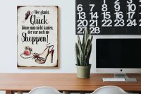 Holzschild Spruch 20x30cm Glück nicht kaufen shoppen