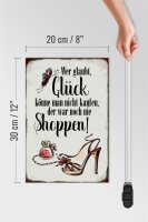 Holzschild Spruch 20x30cm Glück nicht kaufen shoppen