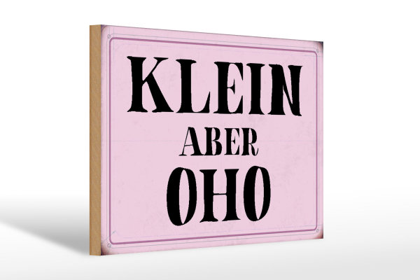 Holzschild Spruch 30x20cm klein aber Oho Schild