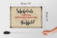 Holzschild Spruch 30x20cm Schokolade Entschuldigung