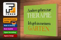 Holzschild Spruch 30x20cm andere zur Therapie ich Garten