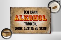 Holzschild Spruch 30x20cm kann Alkohol trinken ohne lustig
