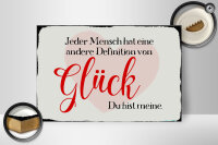 Holzschild Spruch 30x20cm jeder Mensch Glück du bist meine