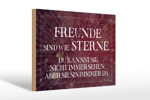 Holzschild Spruch 30x20cm Freunde sind wie Sterne Schild