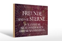 Holzschild Spruch 30x20cm Freunde sind wie Sterne Schild