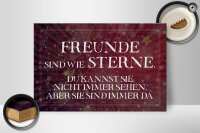 Holzschild Spruch 30x20cm Freunde sind wie Sterne Schild