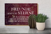Holzschild Spruch 30x20cm Freunde sind wie Sterne Schild