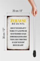 Holzschild Spruch 20x30cm Zuhause ist da wo Liebe Herzen