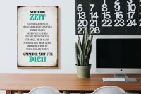 Holzschild Spruch 20x30cm nimm dir Zeit für dich glücklich