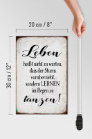 Holzschild Spruch 20x30cm Leben lernen im Regen zu tanzen