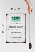 Holzschild Spruch 20x30cm Badezimmer Regeln Hände waschen