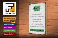 Holzschild Spruch 20x30cm Papa GmbH 24/7 lebenslang