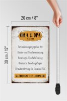 Holzschild Spruch 20x30cm Oma Opa GmbH 24/7 lebenslang