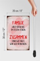 Holzschild Spruch 20x30cm Familie lässt dich nie im Regen