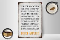 Holzschild Spruch 20x30cm Hände waschen guten Appetit