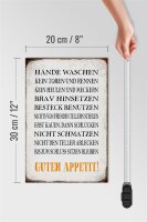 Holzschild Spruch 20x30cm Hände waschen guten Appetit