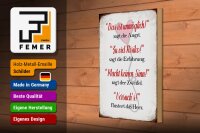 Holzschild Spruch 20x30cm Angst Erfahrung Zweifel Herz