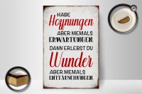 Holzschild Spruch 20x30cm habe Hoffnung Erwartungen Wunder