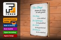 Holzschild Spruch 20x30cm 4 Dinge kommen nie mehr zurück