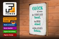 Holzschild Spruch 20x30cm Glück ist wenn Verstand tanzt